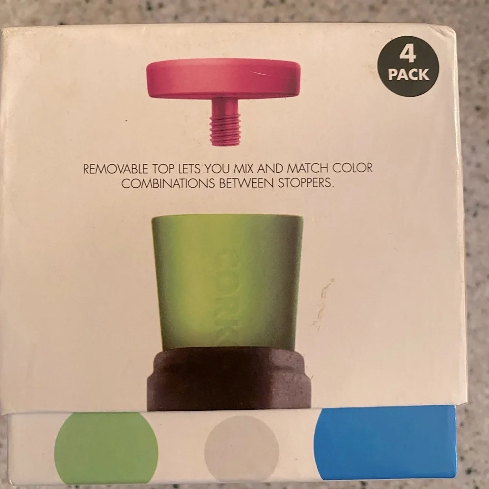 Corkcicle Wine Stoppers, 4 pack - Picture 3 of 4